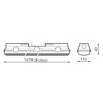 Pantalla estanca Policarbonato ECO para 2 tubos LED de 1200mm, conexión 1 lado